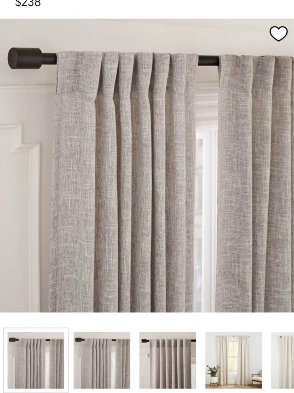 West Elm cross weave black out curtains
